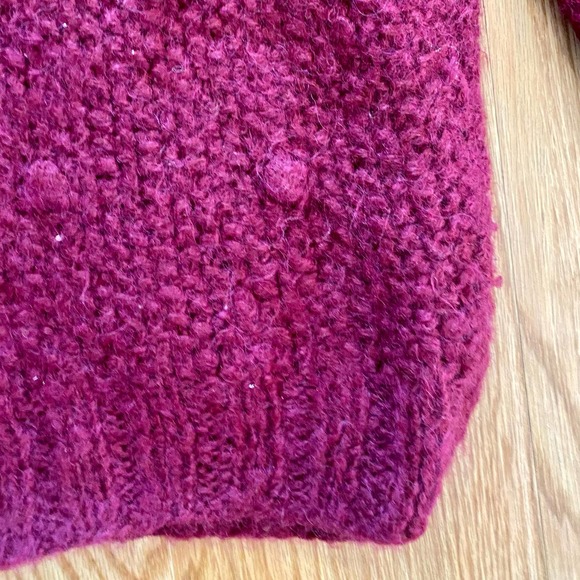 Handmade Italian Pink Wool Pom-Pom Sweater Shirt Womens Medium - Picture 3 of 9